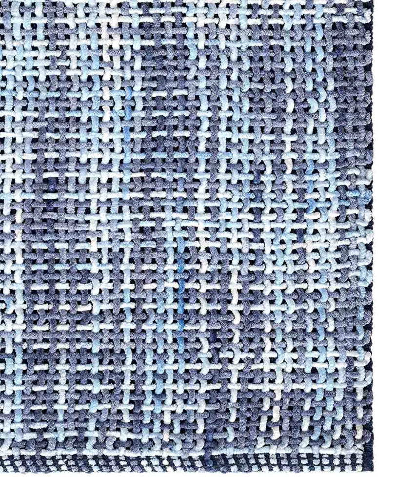 Tappeto bagno CRAZY AZZURRO cm.50x80 in micorfibra misto cotone, morbido antiscivolo lavabile in lavatrice, tappetino lavello sanitari