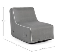 Poltrona Pouf Chaise Lounge Gonfiabile 90x60x70 cm in Poliestere Rihanna Grigio