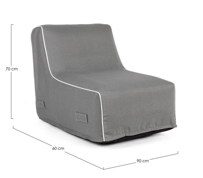 Poltrona Pouf Chaise Lounge Gonfiabile 90x60x70 cm in Poliestere Rihanna Grigio