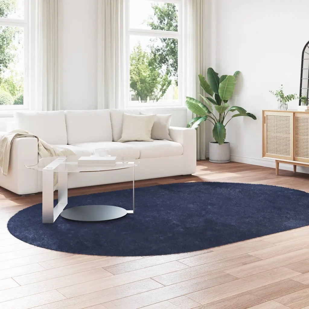 Tappeto del soggiorno | Tappeto Shaggy a Pelo Lungo NAVARRA Blu Marino 300x200 cm
