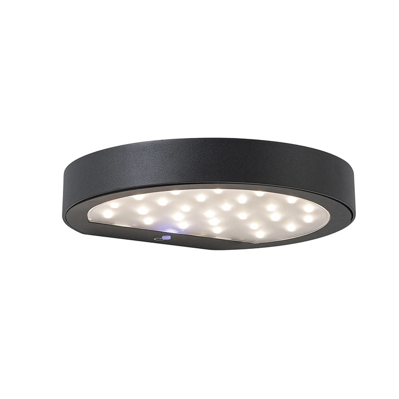NAP Applique Solare LED 2,2W IP54 3000K Antracite - Lampada da parete a ricarica solare con sensore crepuscolare e dimmer touch - Rossini Group