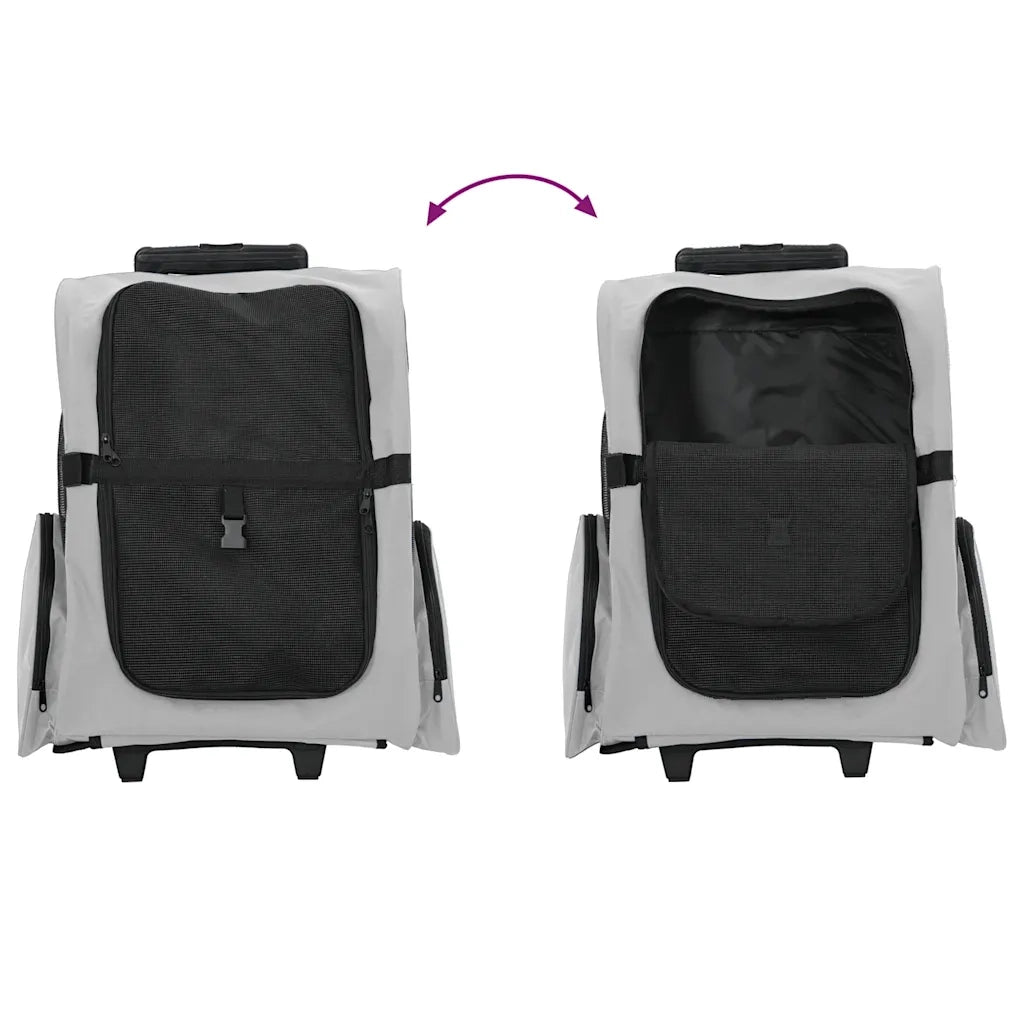 Carrello per animali domestici 3 in 1 design grigio 48x32x(57-106) cm tessuto Oxford 42007373