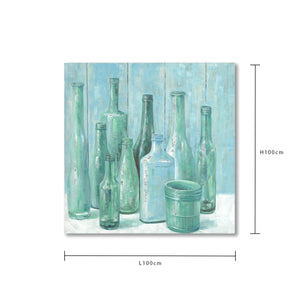 Quadro con 2 Bottiglie Dim 100x100 cm