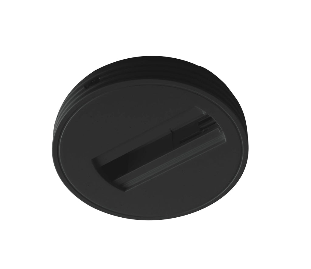 LED-TRACK-BASE NERO BASE TONDA TRIFASE NEROA  PER FARO BINARIO EXPRESS ROCKET, SQUIB, OBOE 12X2,5CM