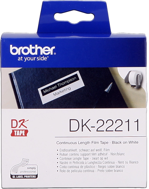 Brother DK-22211 nastro per etichettatrice Nero su bianco