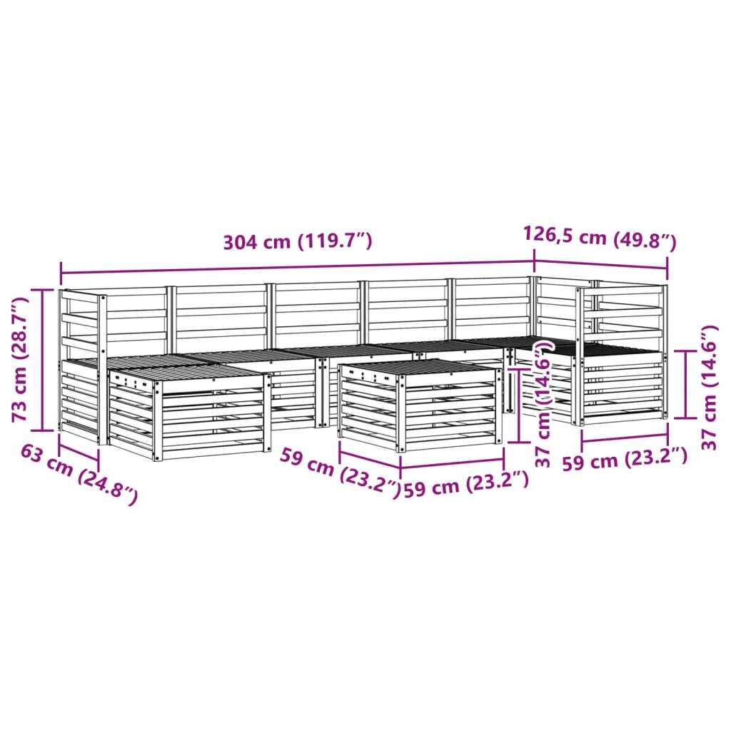 Set di divani da esterno 8 pcs Bianco 59 x 59 x 37 cm 3392214
