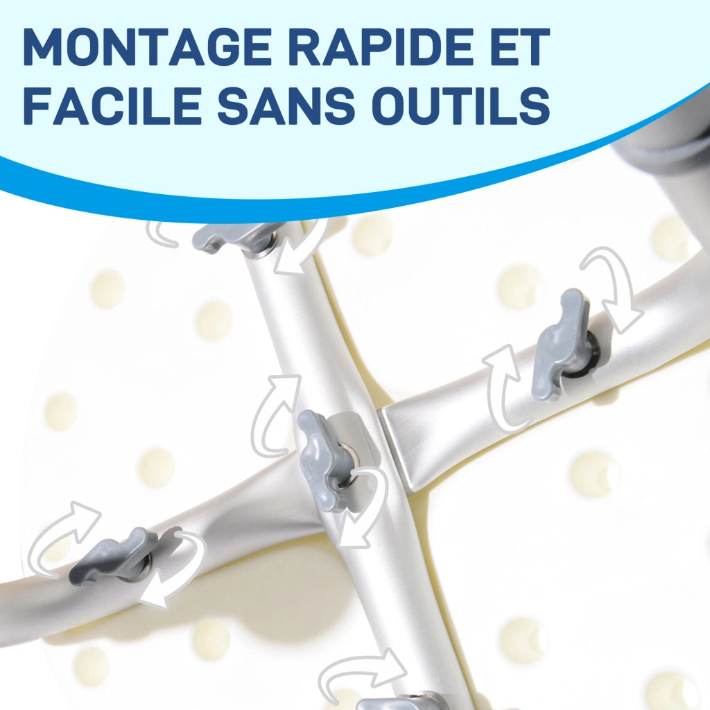 Sgabello da Doccia Regolabile in Altezza ¨C Zephmum ¨C Bianco Antiscivolo HDPE