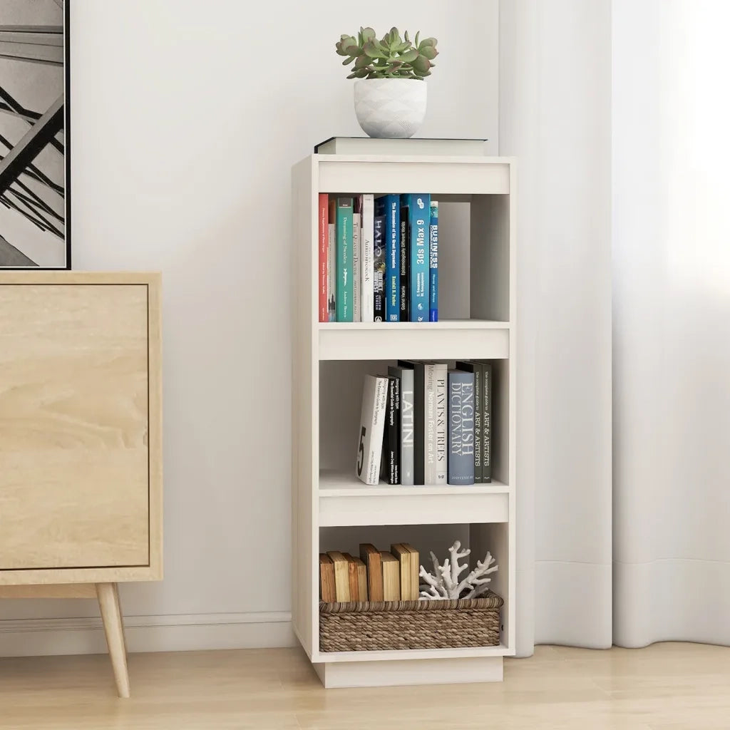 Libreria/Divisorio Bianco 40x35x103cm in Legno Massello di Pino 810845