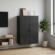 Mobiletto a muro Nero 66 x 34,5 x 90 cm Legno ingegnerizzato 898906