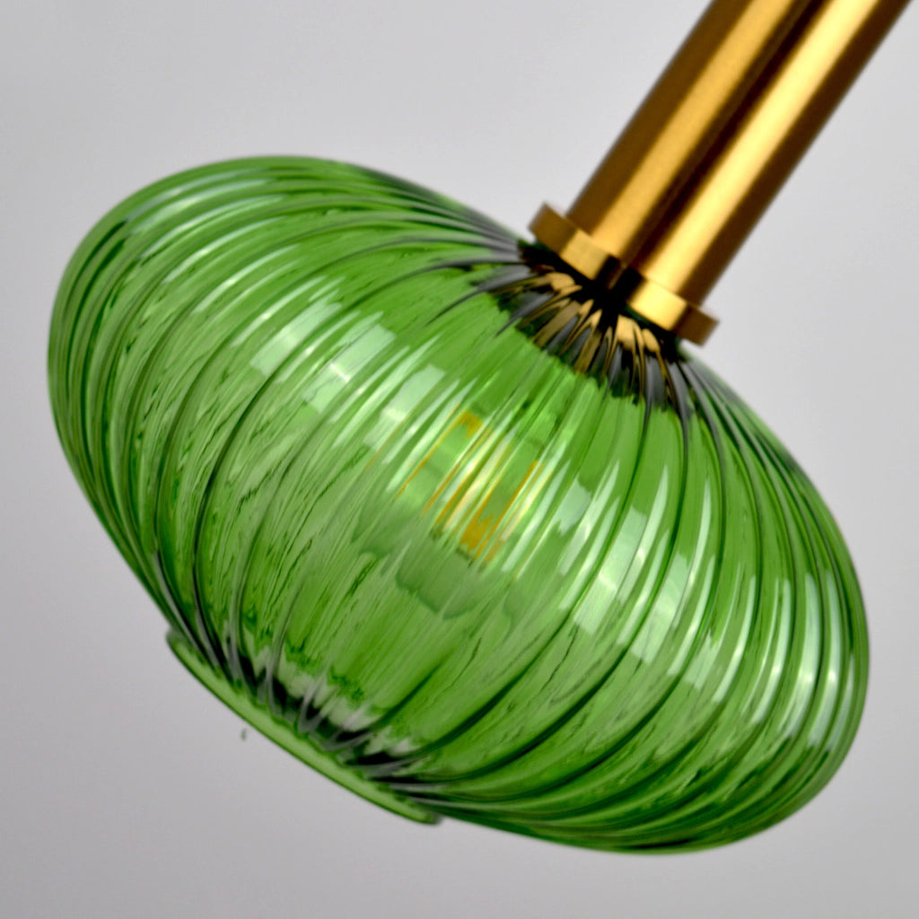Lampada a sospensione Norfolk verde/ottone E27 Ø24,5 cm