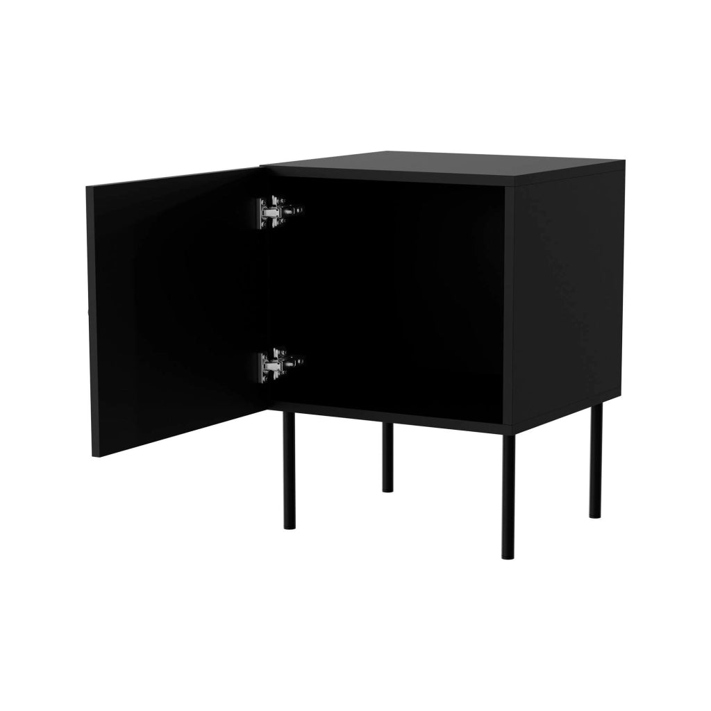 Crecchio, Comodino un Ripiano, 45x39x59h cm Nero