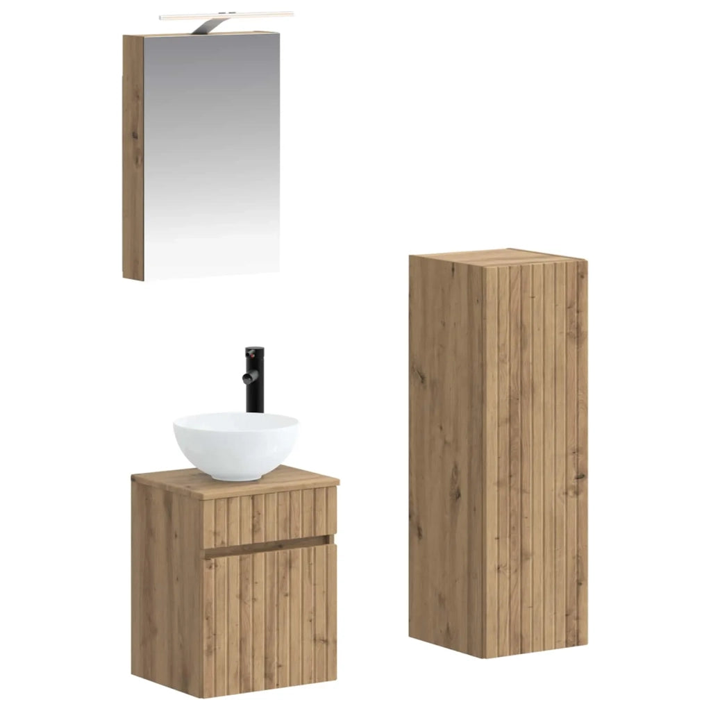 Set di mobili per il bagno 4 pcs Rovere Artigianale 3407462