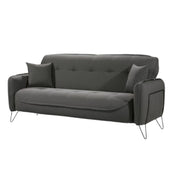 Divano letto tre posti in tessuto Grigio CROWN 215x94x h98 cm