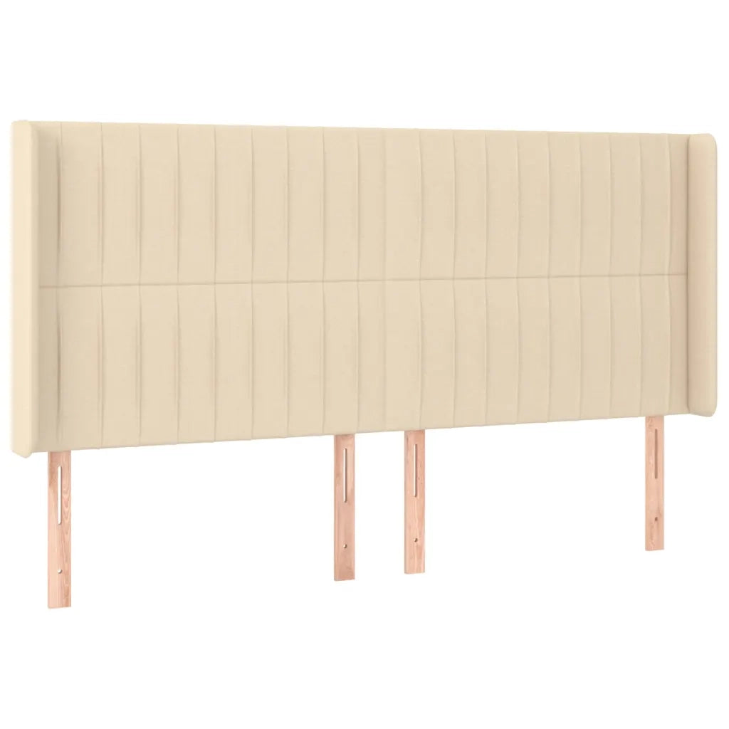 Letto a Molle con Materasso e LED Crema 180x200 cm in Tessuto