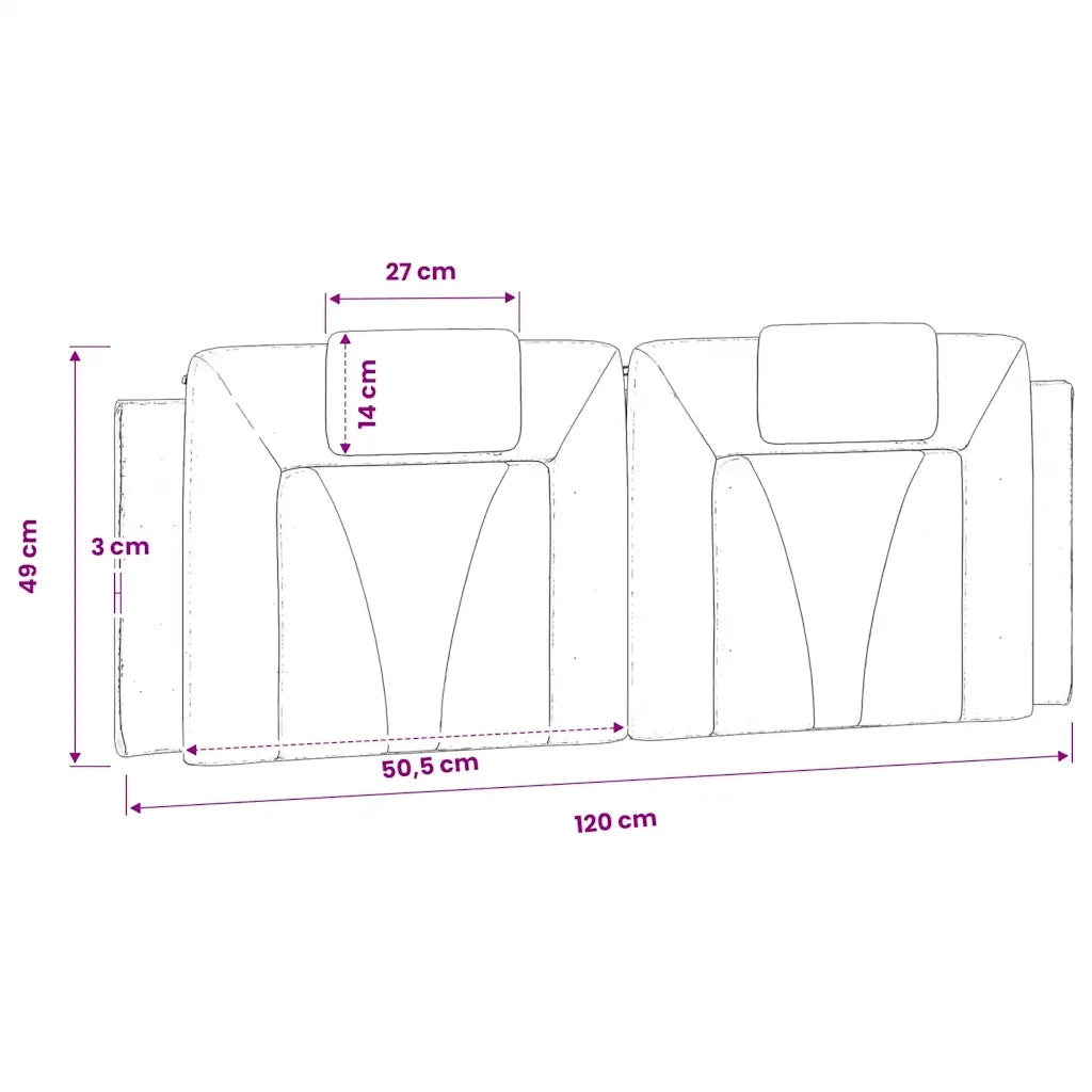 Cuscino Testiera Viana Marrone 120 cm in Similpelle CFW1646773