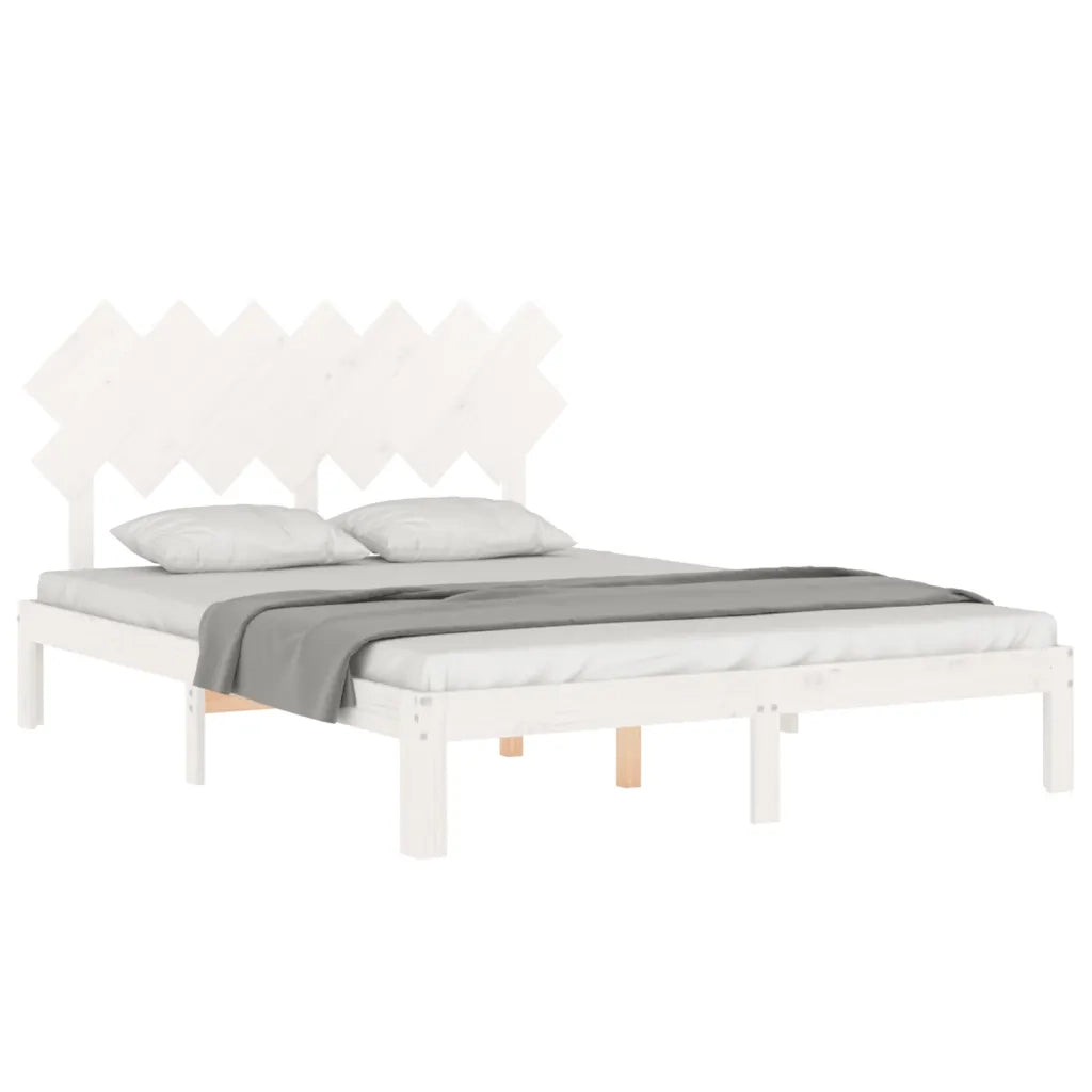 Letto senza Materasso Bianco 140x190 cm Legno Massello di Pino 3193707