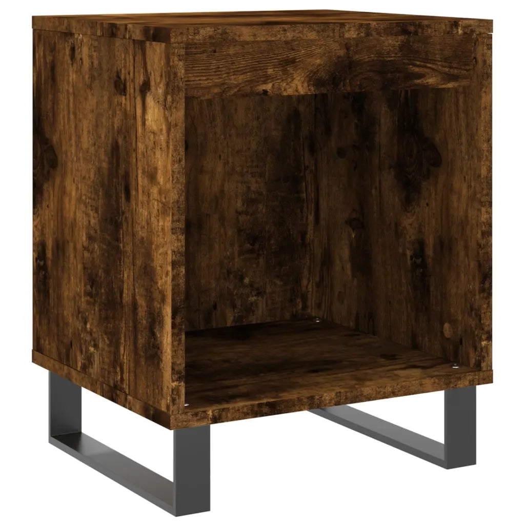 Comodini 2pz Rovere Fumo 40x35x50 cm in Legno Multistrato 830743