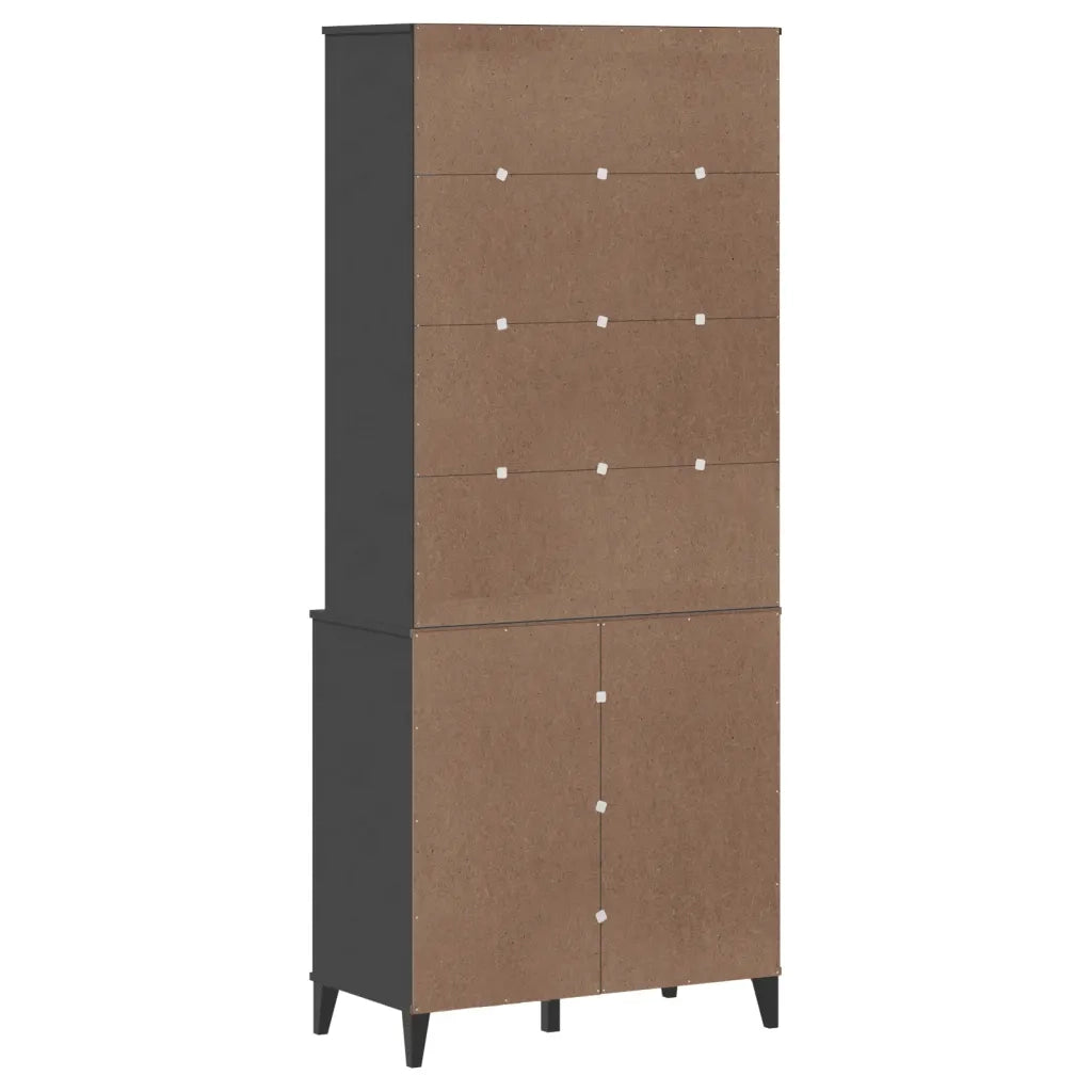 Credenza VIKEN Grigio Antracite 80x40x190cm Legno Massello Pino 3207146