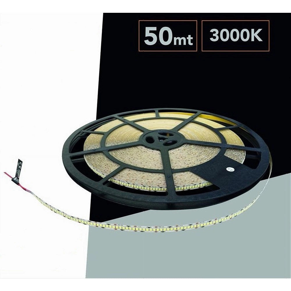 Trade Shop - Striscia Led Smd 2835 Bobina Da 50mt 24v Ip20 Luce 3000k 6500k 4000k 50m-24v-240 - -bianco Caldo      -