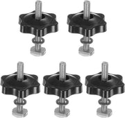 Set di 5 viti M5 x 40 e 32 mm per lavorazione del legno - Manubrio e viti a molla - Nero - Materiale resistente