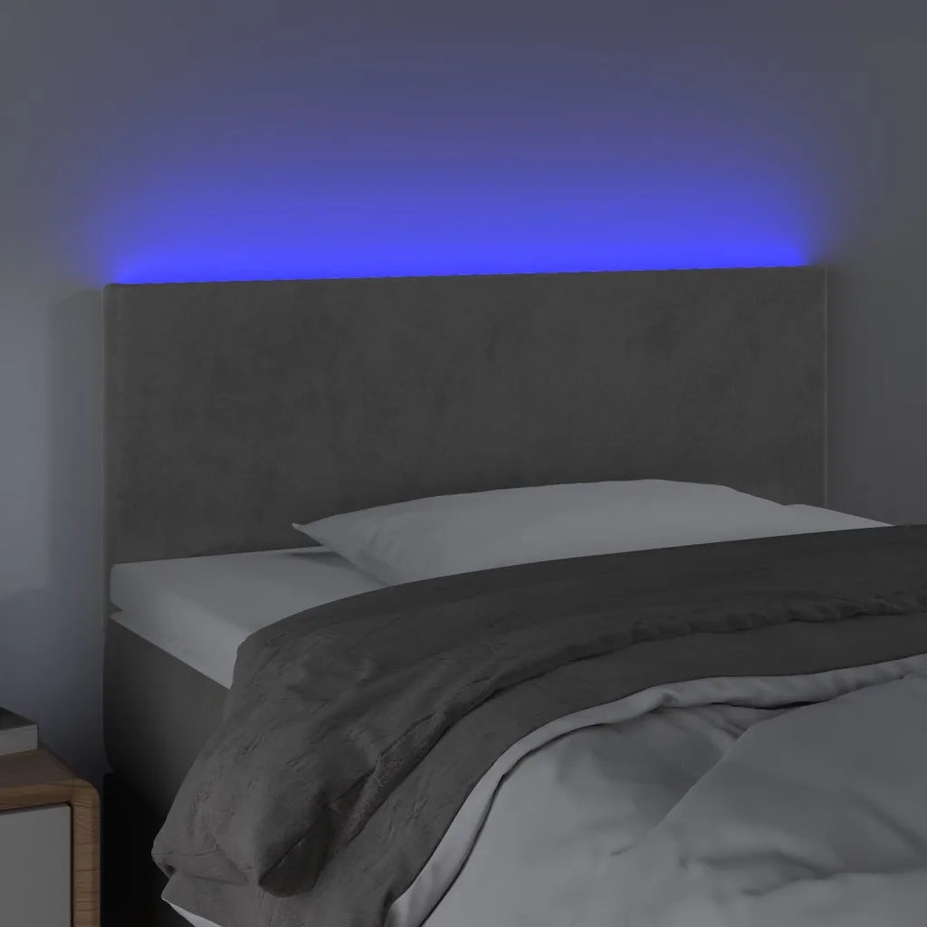 Testiera | Testata a LED Grigio Chiaro 90x5x78/88 cm in Velluto
