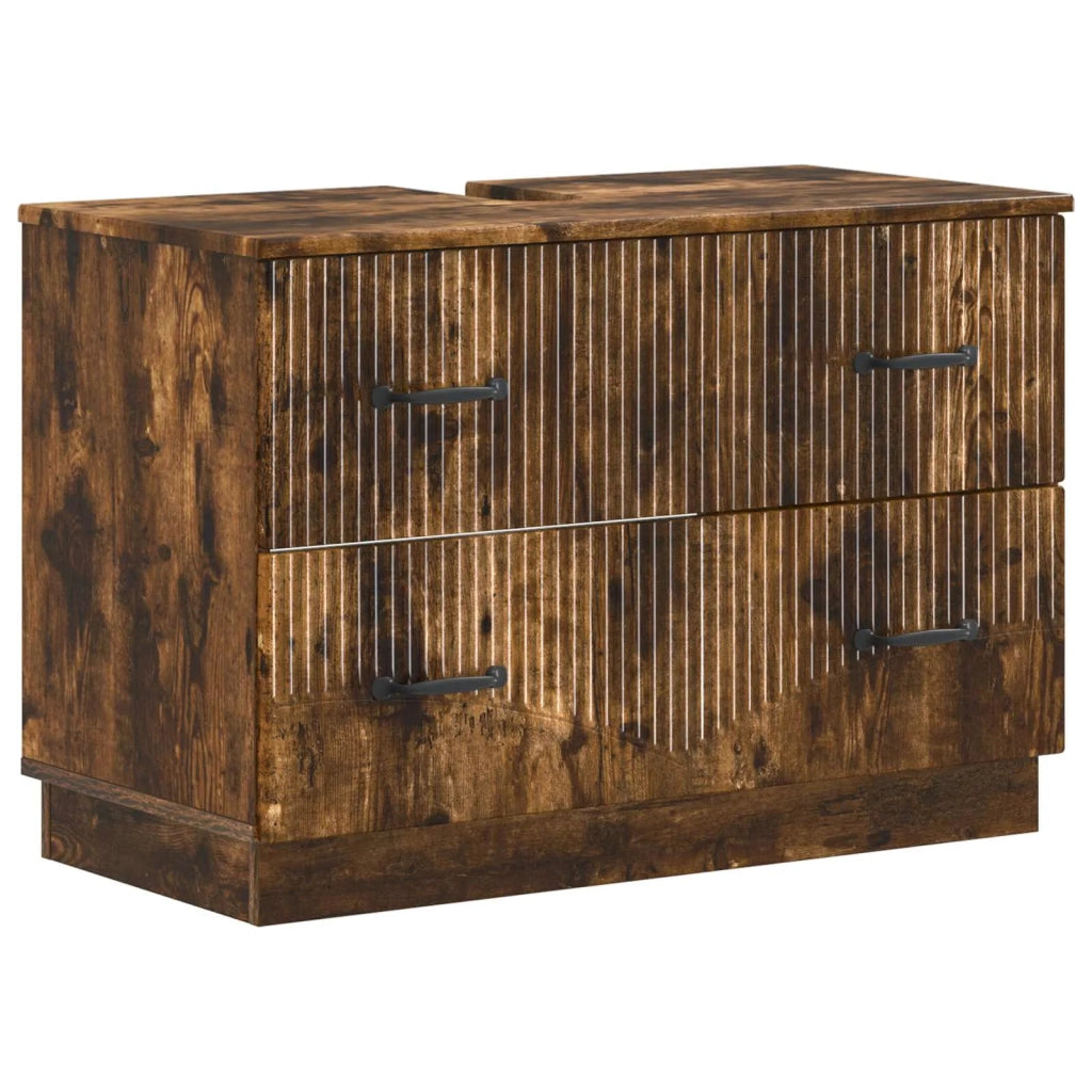 Armadio per Lavabo da Bagno HOORN Rovere Fumo 82 x 41 x 56 cm 897240