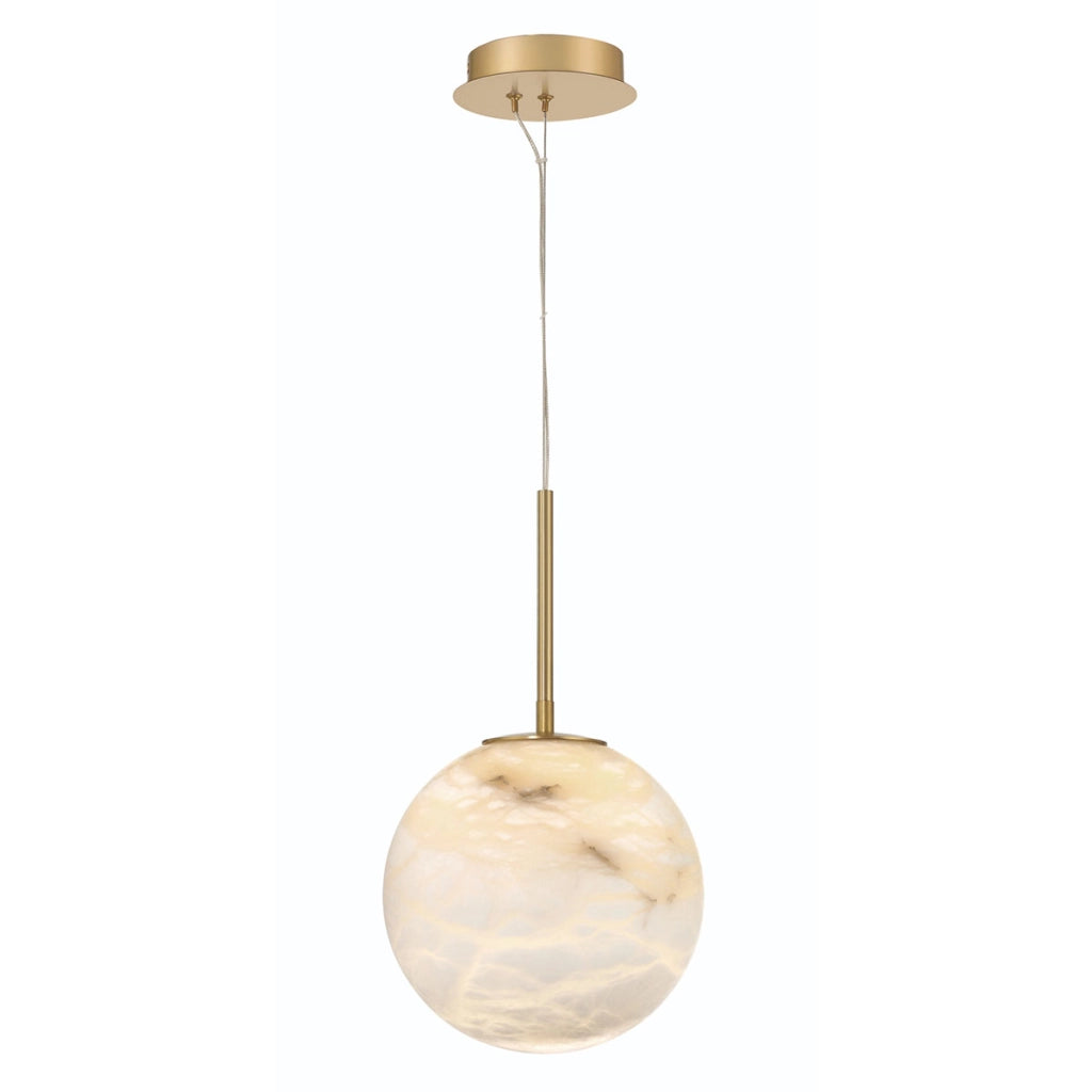 Sospensione Kepler Quintiesse ottone alabastro Ø30cm LED 15W