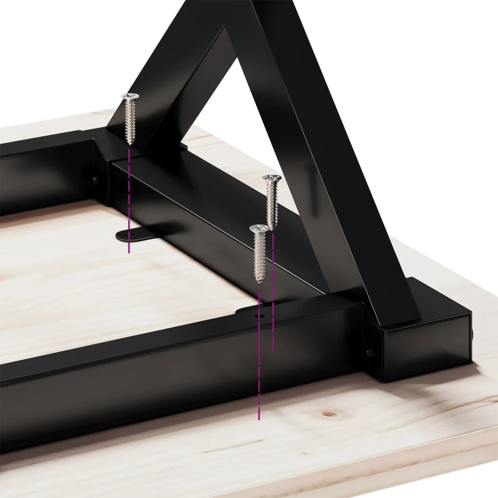 vidaXL Tavolo da Pranzo Telaio a X 80x50x75 cm Legno Pino e Acciaio