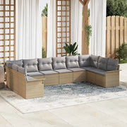 Set Divano da Giardino 10 pcs Beige polyrattan 3354209
