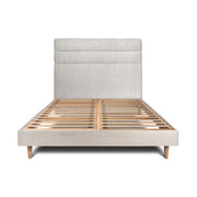 Letto 160x200 cm con testiera in linea - tessuto bouclé