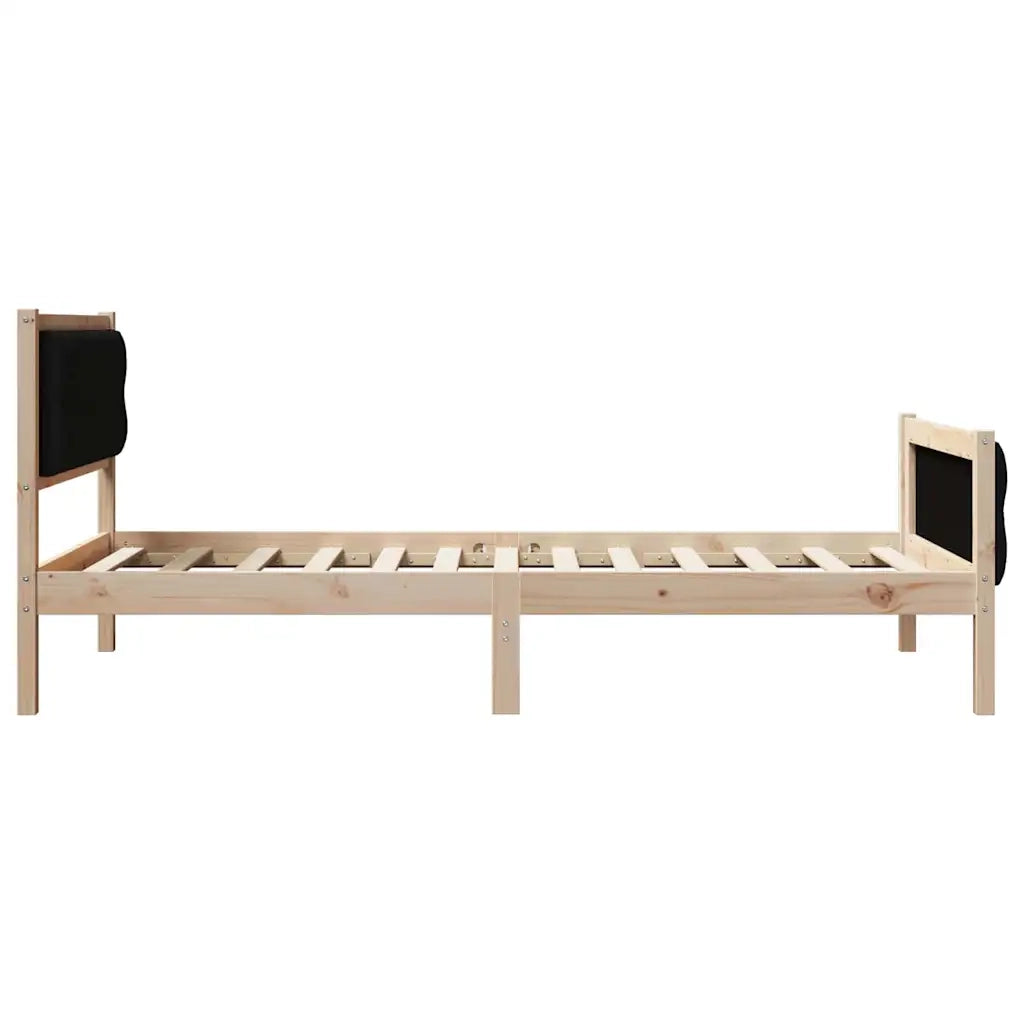 Struttura del letto Nero 100 x 200 cm Pino massello 878421
