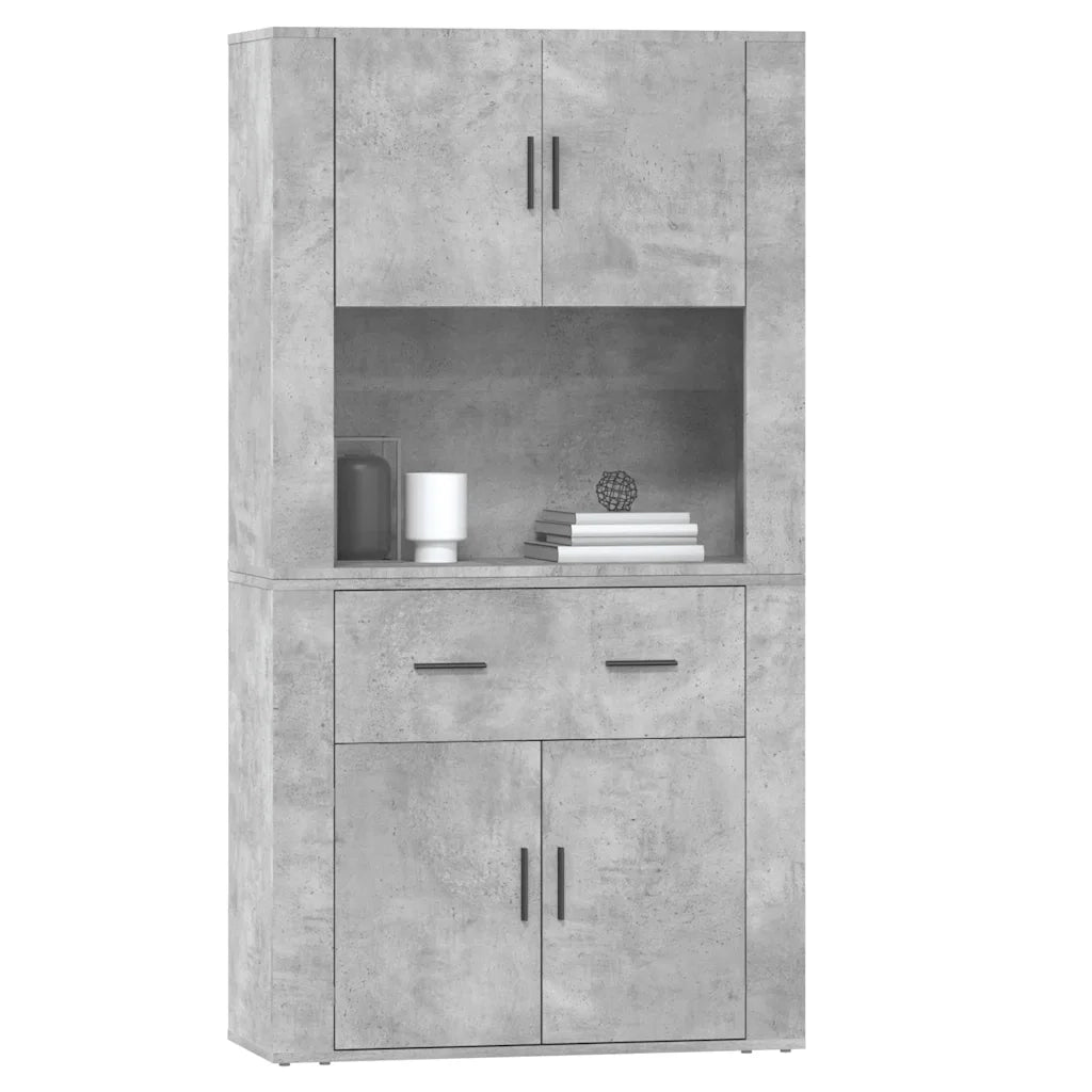 Credenza | Madia | Buffet da pranzo | Armadio da pranzo Grigio Cemento in Legno Multistrato