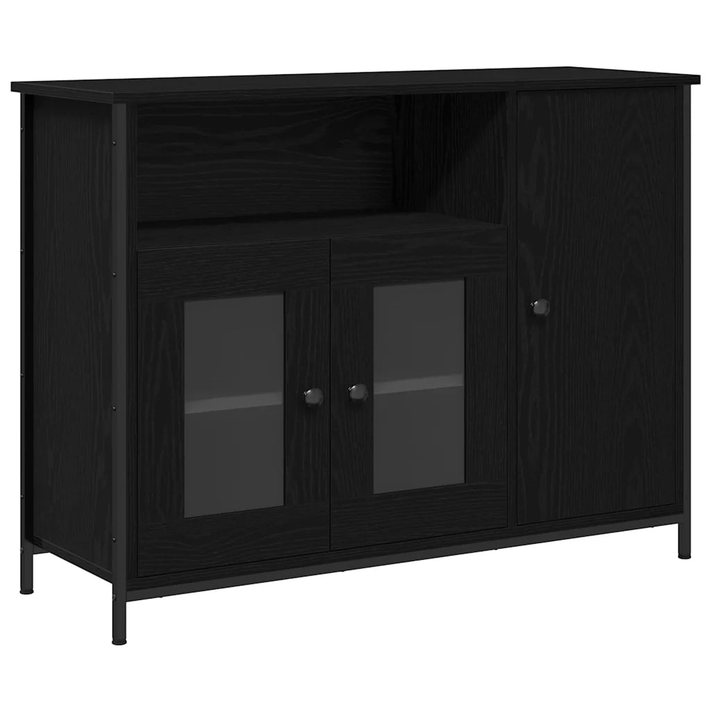 Credenza | Madia | Buffet da pranzo | Armadio da pranzo Rovere Nero 100 x 35 x 75 cm