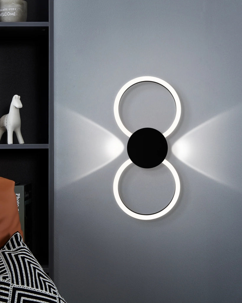 Plafoniera Moderna Venticello 1 Alluminio Nero 2 Luci Led 20,91W 2400+135Lm