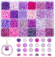Kralen in vetro 3120 pezzi - Perle di vetro rotonde/piatte - Perle di vetro policromi - Creazione di gioielli - Colori misti - Molteplicemente utilizzabili