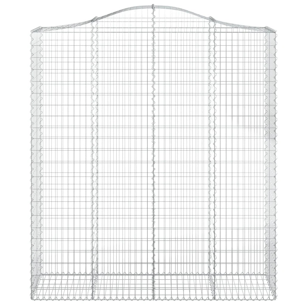Set di 4 gabbioni ad arco per recinzione gabbia o muro di contenimento 200 x 50 x 220/240 cm ferro zincato argento 02_0041449