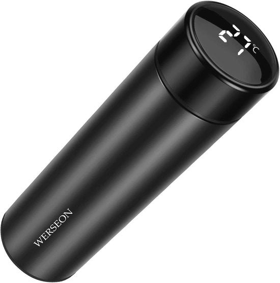 Fiaschetta con schermo LCD a tocco - Fiaschetta per acqua e tè, mantiene caldo o freddo, ermetica, 18 oz