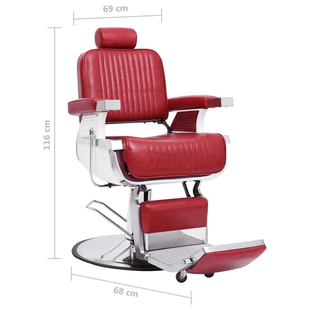 Poltrona da Barbiere Rossa 68x69x116 cm in Similpelle 110169