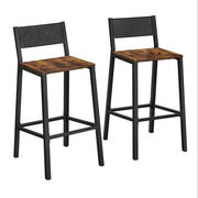 Sgabelli da bar set di 2 seggioloni sedie da cucina/sala da pranzo stile industriale marrone 12_0007748