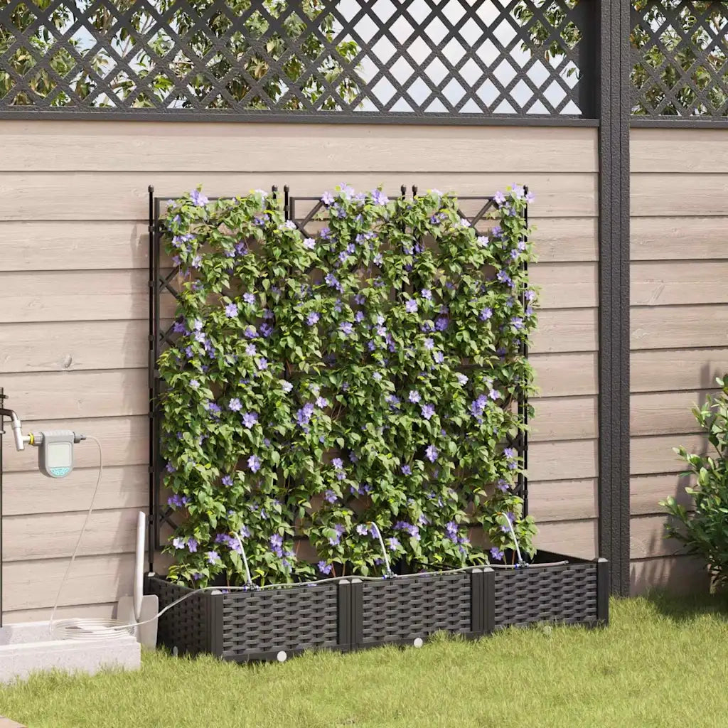 Vaso da giardino 3 pcs Nero Plastica 42002852