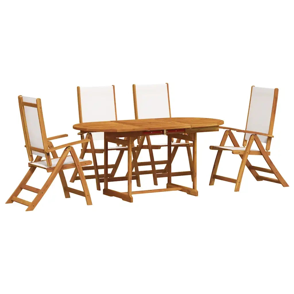 Set Pranzo da Giardino 5pz Legno Massello di Acacia e Textilene 3279294