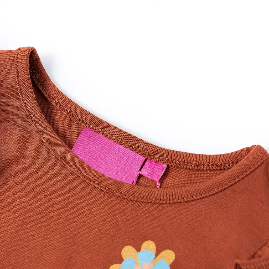 Maglietta da Bambina a Maniche Lunghe Cognac 104cod mxl 132365