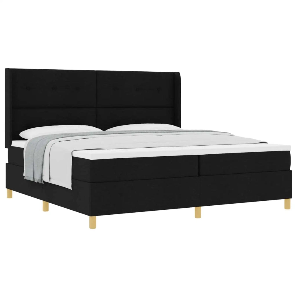 Letto a molle con materasso Nero 200 x 200 cm Tessuto 3341856