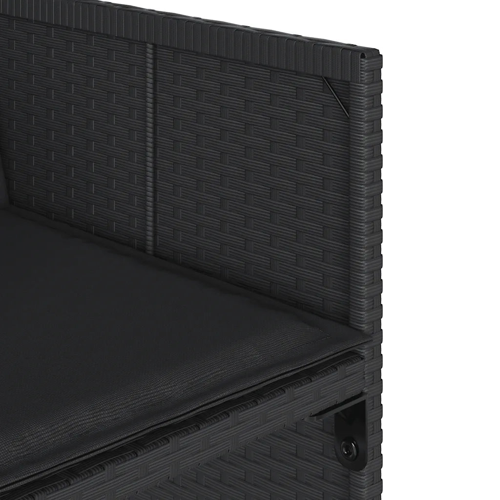Set da Pranzo da Giardino 9 pz | Set Salotto da Giardino con Cuscini Nero in Polyrattan