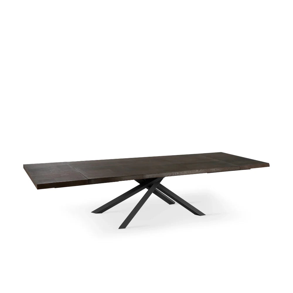 Tavolo da pranzo allungabile in legno impiallacciato rovere termocotto Blake 160-240x90 cm fino a 10 posti Made in Italy | Duzzle
