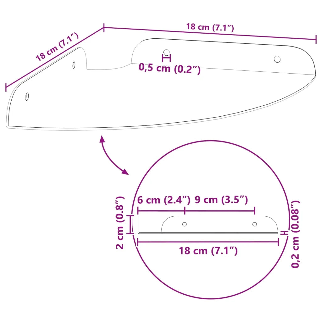 4 pz Mensola | Ripiano | Scaffale sospesa Verde oliva 18 x 18 x 2 cm