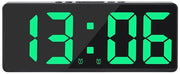 Alarme digitale con display temperatura multifunzionale con comando vocale, funzione silenzioso, orologio a LED, adatto per uso domestico - verde