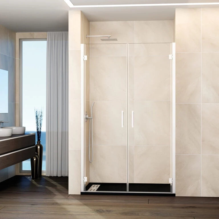 Box doccia frontale GLASS 2 porte battenti 120 cm (118-122; 50+65) cromo trasparente
