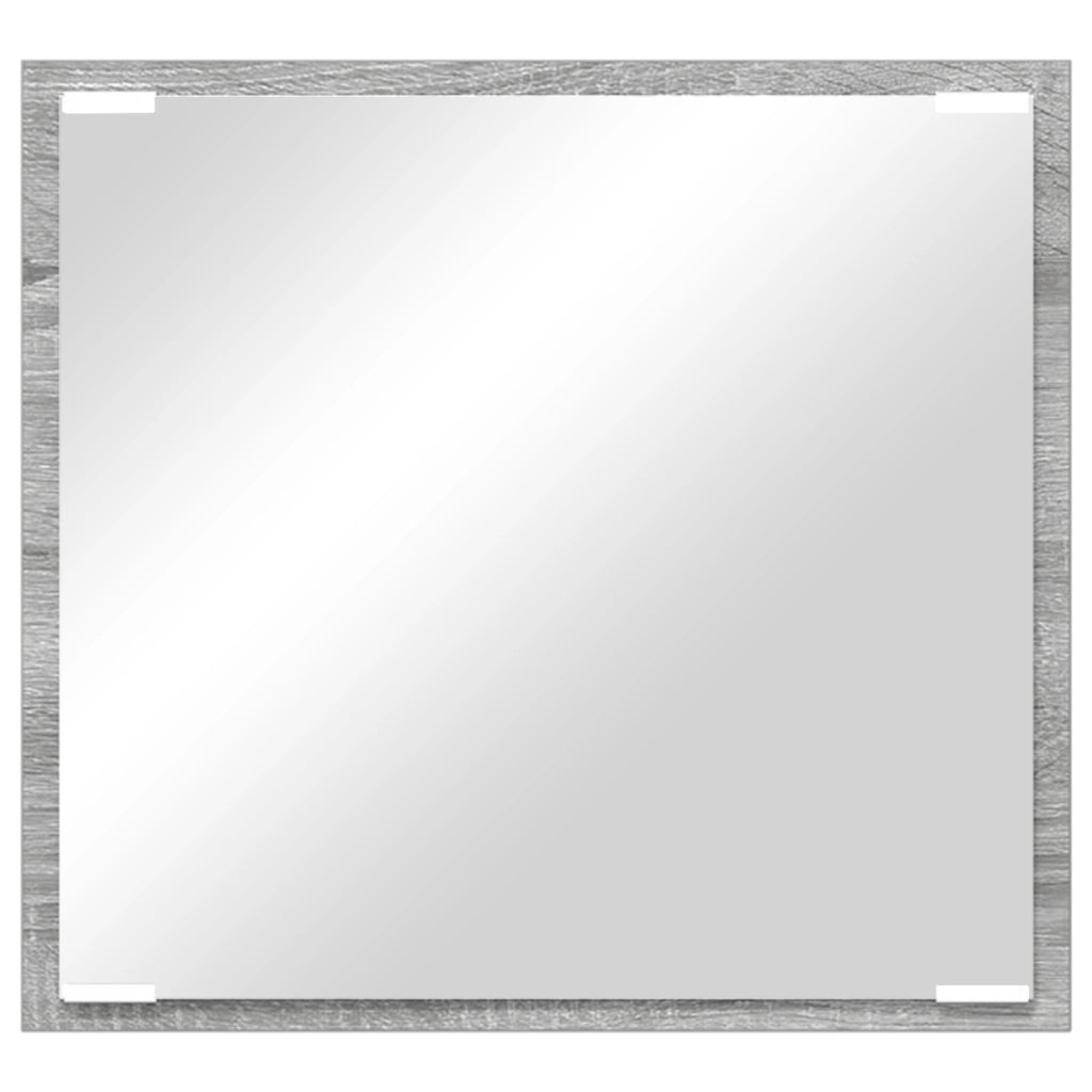 Specchio da Bagno LED Grigio Sonoma 40x8.5x37 cm Legno Ingegnerizzato