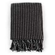 Copriletto in Cotone a Quadri 125x150 cm Nero 245330